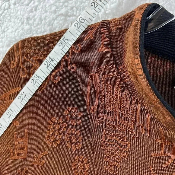 Chicos Travelers Large Mandarin Collar Shirt Vacation Gypsy Boho Thanksgiving - Picture 10 of 14